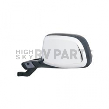 K-Source Exterior Mirror Manual OEM Black With Silver Cover Single - 61034F