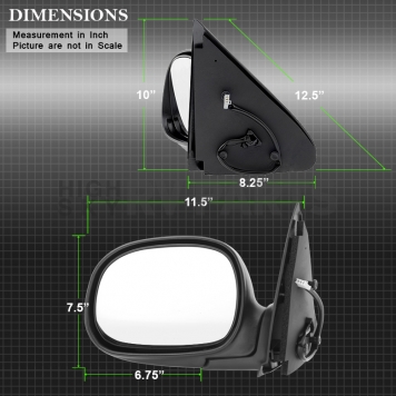 Xtune Exterior Mirror Power Rectangular Single - 9934858-5