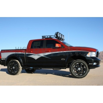 N-Fab Nerf Bar - Truck Wheel to Wheel Black Gloss Powder Coated Steel Round - D0994CC6-1