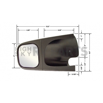 CIPA USA Exterior Towing Mirror Manual Rectangular Single - 10502-1