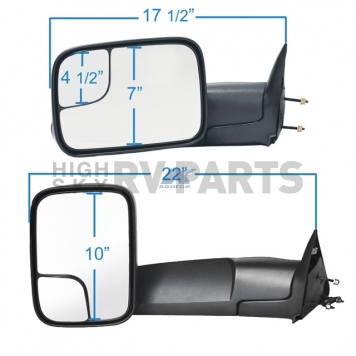 K-Source Exterior Towing Mirror Manual Rectangular Single - 60178C-2