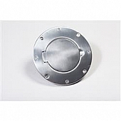 Rugged Ridge Fuel Door Cover - Polished Silver Aluminum - 1142501