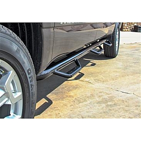 N-Fab Nerf Bar - Truck Wheel to Wheel Black Textured Powder Coated Steel Round - N1689CC6TX