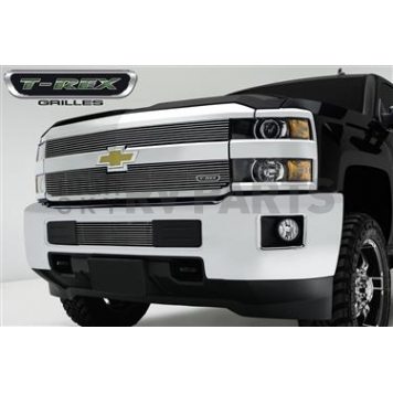 T-Rex Truck Products Bumper Grille Insert Horizontal Bar Polished Silver Billet Aluminum - 25122