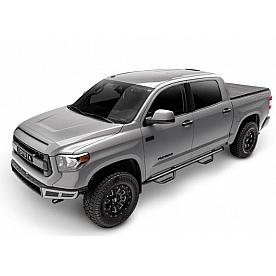 N-Fab Nerf Bar - Truck Wheel to Wheel Black Matte Textured Powder Coated Steel Round - F1797QCTX