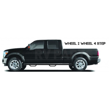 N-Fab Nerf Bar - Truck Wheel to Wheel Black Matte Textured Powder Coated Steel Round - F1797QCTX-1