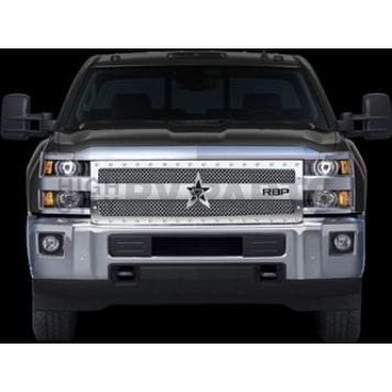 RBP (Rolling Big Power) Grille - Mesh With Studded Frame Silver Steel - 851119