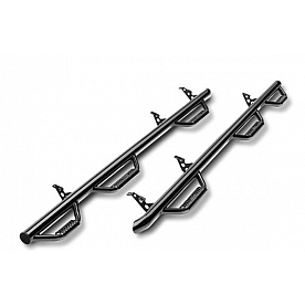 N-Fab Nerf Bar - Truck Wheel to Wheel Black Gloss Textured Powder Coated Steel Round - F17110QC6