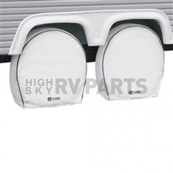 Classic Accessories Tire Cover White PVC With Laminated Knit Polyester Backing Pack Of 4 - 8220142302