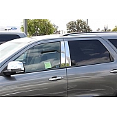 TFP (International Trim) Body Pillar Cover - Polished Stainless Steel Silver Set of 4 - 82312