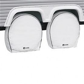 Classic Accessories Tire Cover White PVC With Laminated Knit Polyester Backing Pack Of 4 - 8225192302