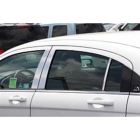 TFP (International Trim) Body Pillar Cover - Polished Stainless Steel Silver Set of 6 - 82335