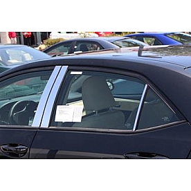 TFP (International Trim) Body Pillar Cover - Polished Stainless Steel Silver Set of 6 - 82437