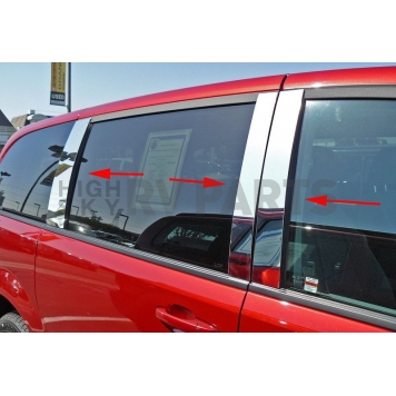 TFP (International Trim) Body Pillar Cover - Polished Stainless Steel Silver Set of 6 - 60005PPT