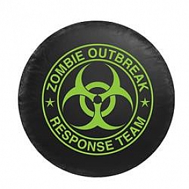Bully Truck Spare Tire Cover 29-1/2 Inch Black With Green Design Vinyl - CM06G