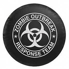 Bully Truck Spare Tire Cover 32-1/2 Inch Black With White Design Vinyl - CM07W