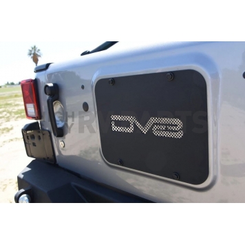 DV8 Offroad Tailgate Vent Cover - Powder Coated Steel Black - TS01RJK-1
