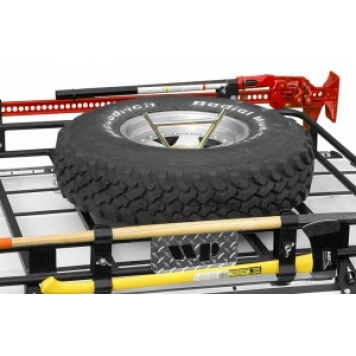 Warrior Products Spare Tire Carrier Steel Warrior 3810 Drop-In Roof Basket Mount Black - 3819