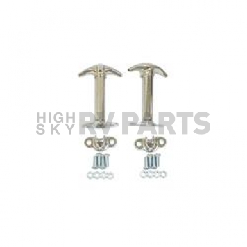 Rugged Ridge Hood Latch Chrome Plated Stainless Steel Silver Set Of 2 - 1130201