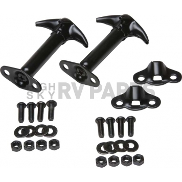 Kentrol Hood Latch Powder Coated Stainless Steel Black Set Of 2 - 50401