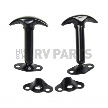 Kentrol Hood Latch Powder Coated Stainless Steel Black Set Of 2 - 50401-4