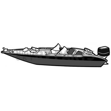 Carver Boat Cover V-Hull Bass Boat Gray Polyester - 77219P10-1