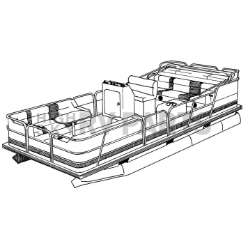 Carver Boat Cover Pontoon Boat Gray Polyester - 77524P10-1