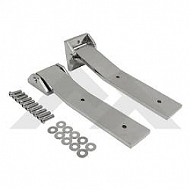 Crown Automotive Tailgate Hinge - Polished Stainless Steel Silver Set Of 2 - RT34082