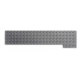 Warrior Products Rocker Panel Guard - Flat Aluminum Silver Polished Single - 914A