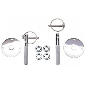 RPC Racing Power Company Hood Pin - Flip-Over Silver Chrome Plated - R4095