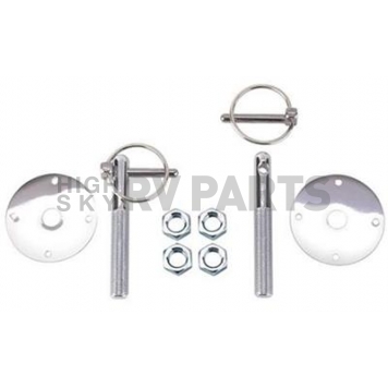 RPC Racing Power Company Hood Pin - Flip-Over Silver Chrome Plated - R4095