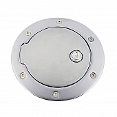 All Sales Fuel Door - Round Aluminum - 6104PL
