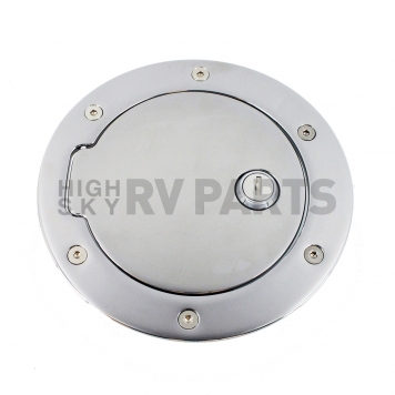 All Sales Fuel Door - Round Aluminum - 6104PL