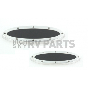 All Sales Emblem - Ford Oval Race Style Silver Aluminum - 53902