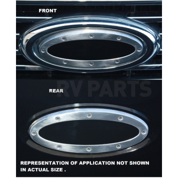 All Sales Emblem - Ford Oval Race Style Silver Aluminum - 53902-1
