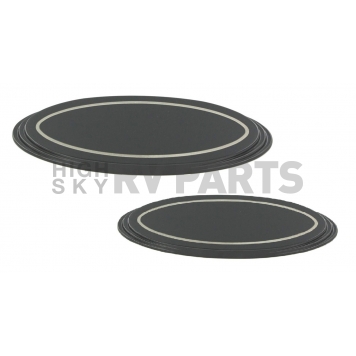 All Sales Emblem - Ford Oval Step Style Black Aluminum - 53905