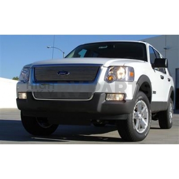 T-Rex Truck Products Grille Insert - Horizontal Bar Rectangular Polished Aluminum - 21659