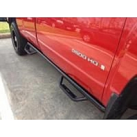 N-Fab Nerf Bar - Truck Wheel to Wheel Black Matte Textured Powder Coated Steel Round - C0784RC4TX