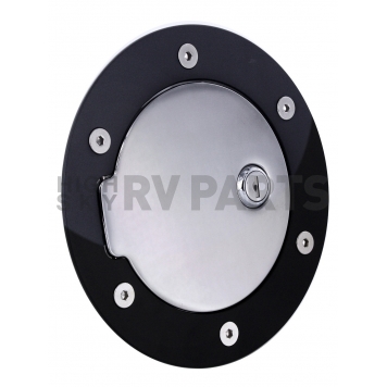 All Sales Fuel Door - Round Aluminum - 6098GKCL