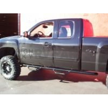 N-Fab Nerf Bar - Truck Wheel to Wheel Black Matte Textured Powder Coated Steel Round - C0789QCTX
