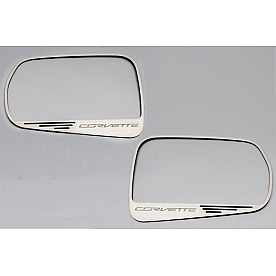 American Car Craft Exterior Mirror Trim Ring Stainless Steel Blue Carbon Fiber - 052029BLU