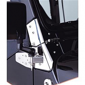 Rugged Ridge Exterior Mirror Bracket Polished Silver Stainless Steel Set Of 2 - 1102602