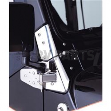 Rugged Ridge Exterior Mirror Bracket Polished Silver Stainless Steel Set Of 2 - 1102602
