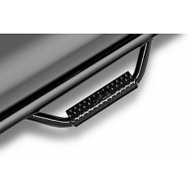 N-Fab Nerf Bar - Truck Wheel to Wheel Black Gloss Textured Powder Coated Steel Round - C17102QC6