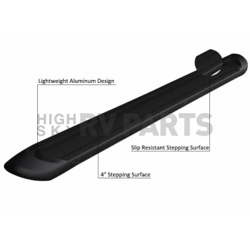 Black Horse Offroad Running Board Aluminum Stationary Black - TRG478-2