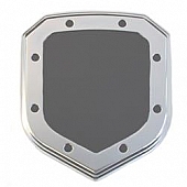 All Sales Emblem - Dodge Shield Step Style Silver With Black Center Aluminum - 40502