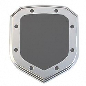 All Sales Emblem - Dodge Shield Step Style Silver With Black Center Aluminum - 40502