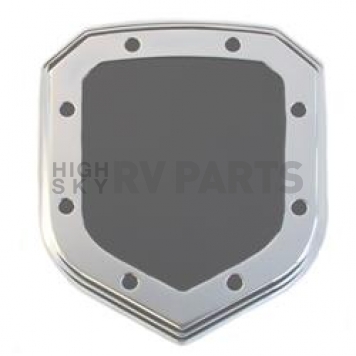 All Sales Emblem - Dodge Shield Step Style Silver With Black Center Aluminum - 40502