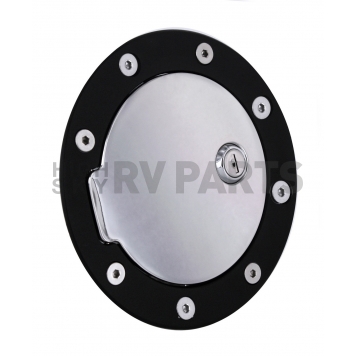 All Sales Fuel Door - Round Aluminum - 6093GKCL