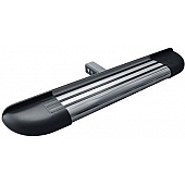 Romik USA Van Access Step  Silver With Black End Caps Aluminum With Stainless Steel Tube - 201418